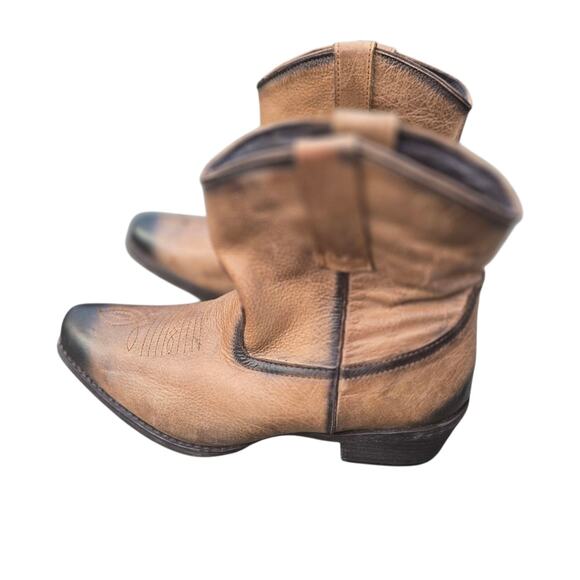 Roper Western Boots Womens 6.5 Ankle Shorty Dusty Brown - Picture 3 of 14